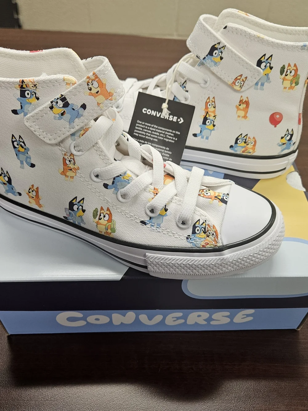 Converse Kids' White Bluey Print High-Top Sneakers